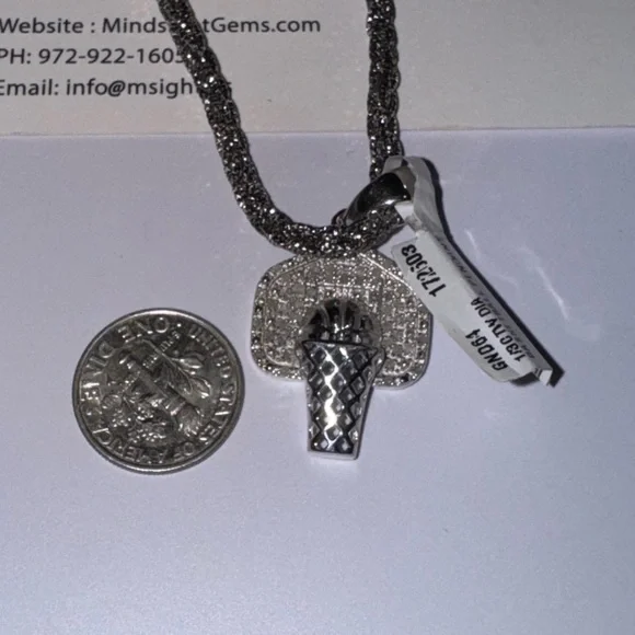 Real Diamond Basketball Pendant, Genuine Natural diamond, Free Appraisal, WOW!!!